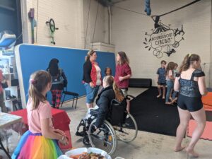 Community is at the heart of Roundabout Circus. If you are looking for a place to belong, we think you just found it. Here we have our community gathering to celebrate world circus day share skills and chat in our studio.